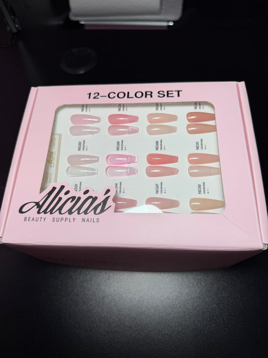 Alicias 12-Sheer Nudes Color Gel Set