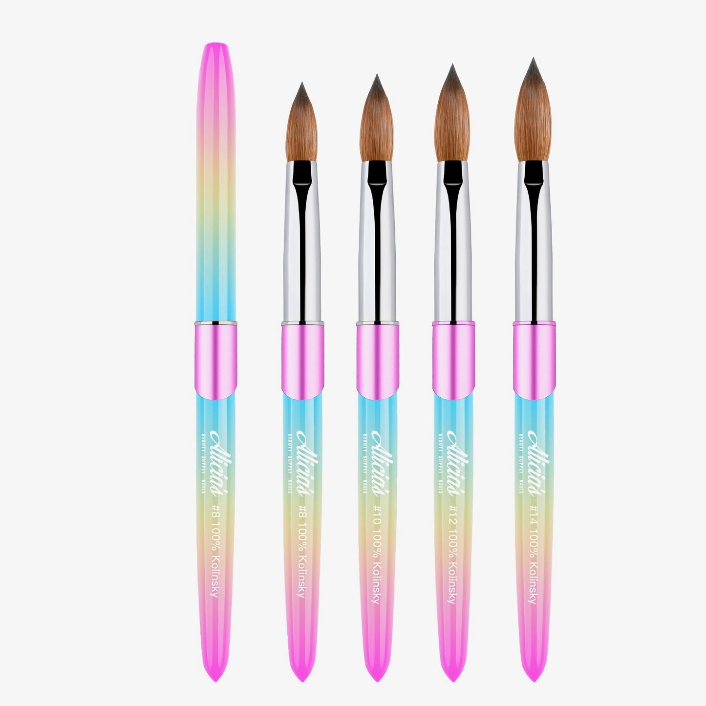 Alicia’s Kolinsky Acrylic Brush – Aurora Blue-Green Collection