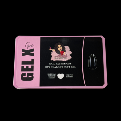 Natural Almond Short Gel X Tips