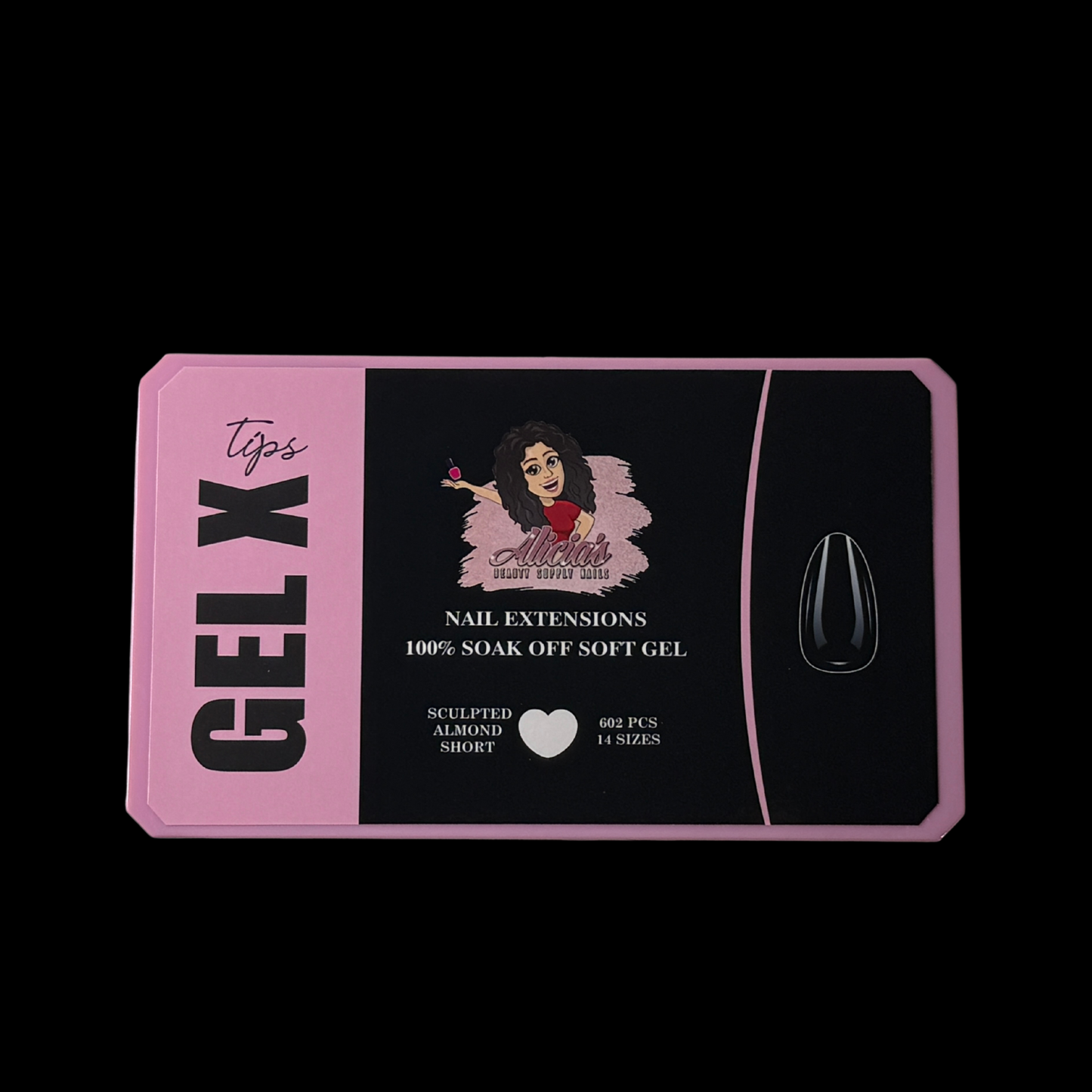 Sculpted Almond Short Gel X Tips