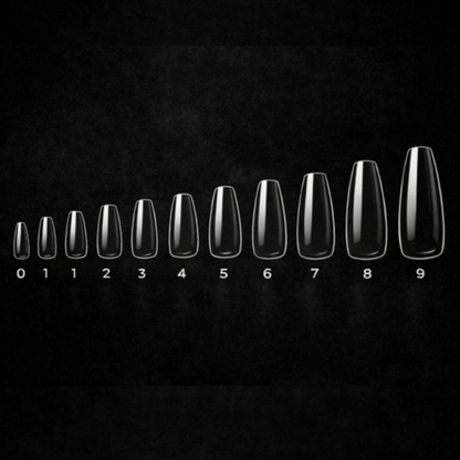 Natural Coffin Medium Gel X Tips