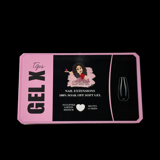 Sculpted Coffin Medium Gel X Tips
