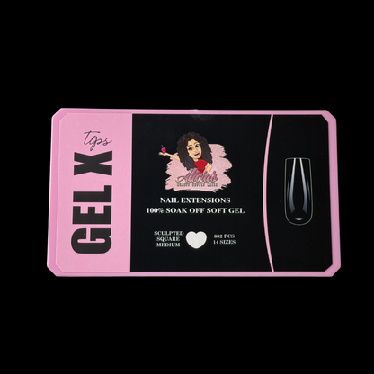 Sculpted Square Medium Gel X Tips