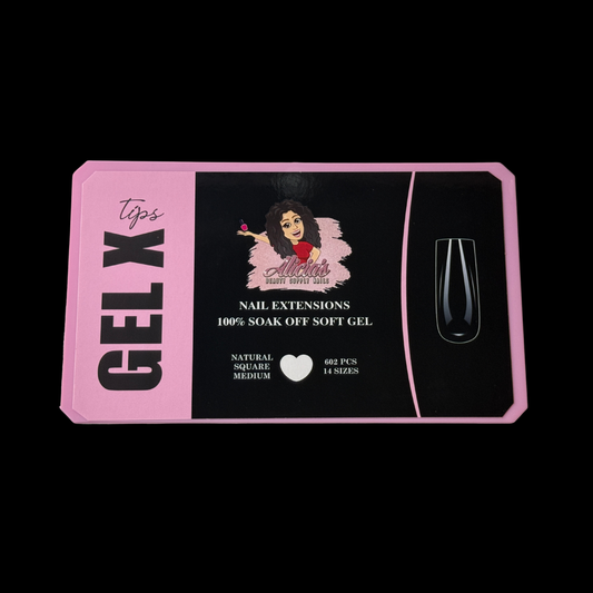 Natural Square Medium Gel X Tips