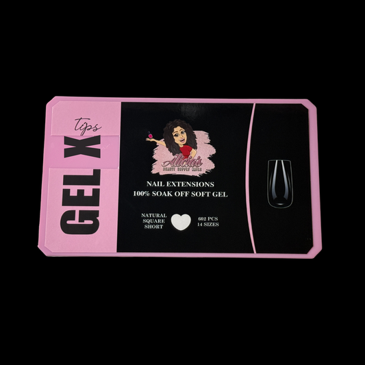 Natural Square Short Gel X Tips