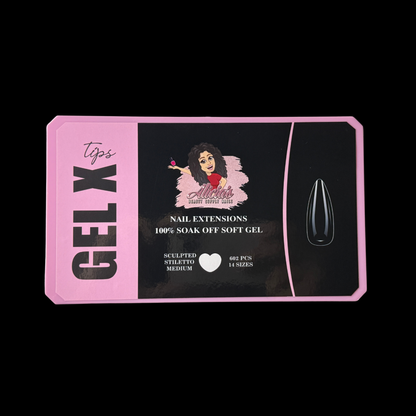 Sculpted Stiletto Medium Gel X Tips