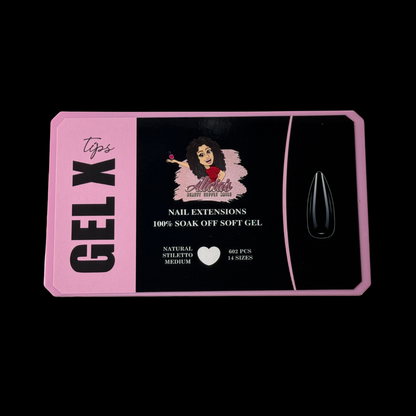 Natural Stiletto Medium Gel X Tips