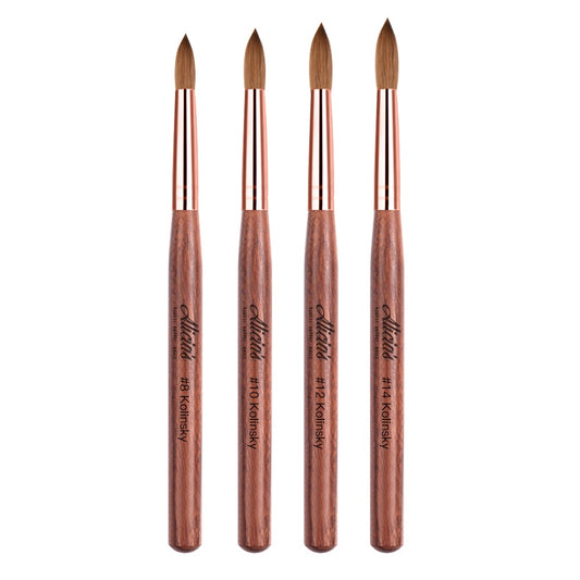 Alicia’s Kolinsky Acrylic Brush – Wooden Handle Collection