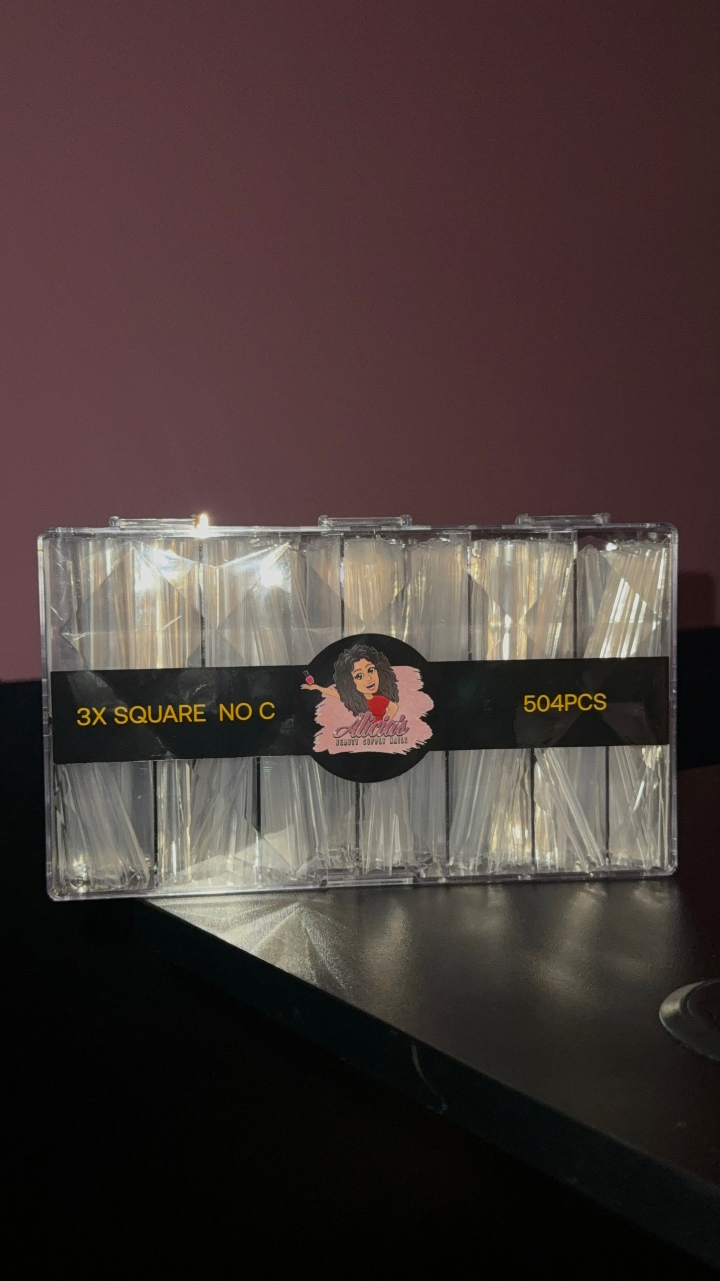 Alicias 3X Square NO C 504 PCS Acrylic Tips
