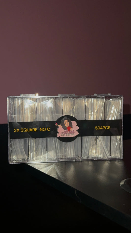 Alicias 3X Square NO C 504 PCS Acrylic Tips