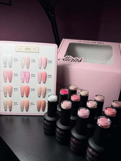 Alicias 12-Sheer Nudes Color Gel Set